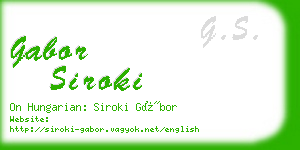 gabor siroki business card